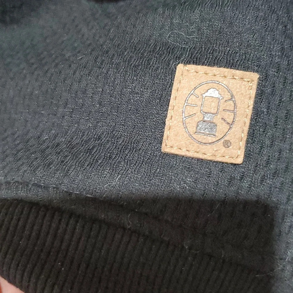 Coleman waffle knit sherpa lined pullover front pocket shirt NWT black - Picture 3 of 9